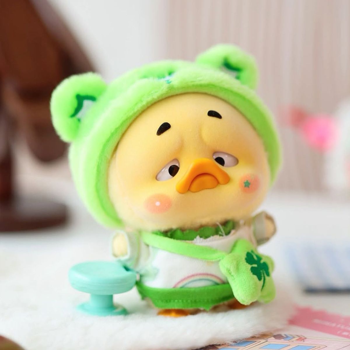 Коллекционная мягкая игрушка с кольцом POP TOP 1983toys серии Upset Duck x Care Bears - Будь радугой  фото 5