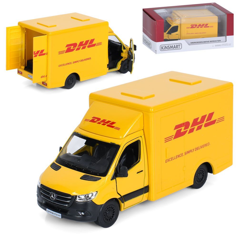 Модель легкова MERCEDES-BENZ Sprinter (DHL Edition 5ʼʼ KT5475W  метал. інерц. відкр. дв. кор)  фото 5
