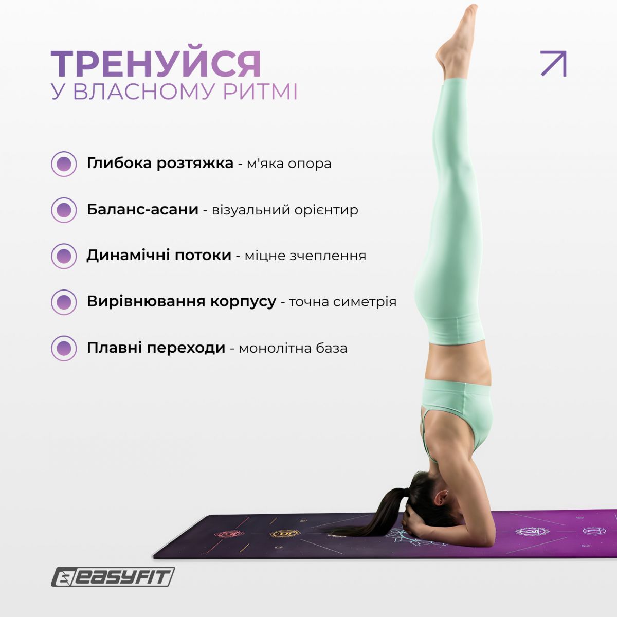 Коврик для йоги EasyFit Chakra Flow (замша-каучук)  фото 5