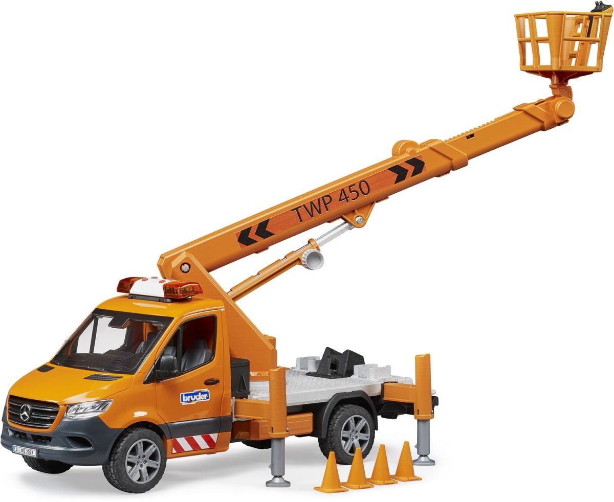 Машинка игрушечная MB Sprinter сервисной службы с телескопической корзиной  фото 5