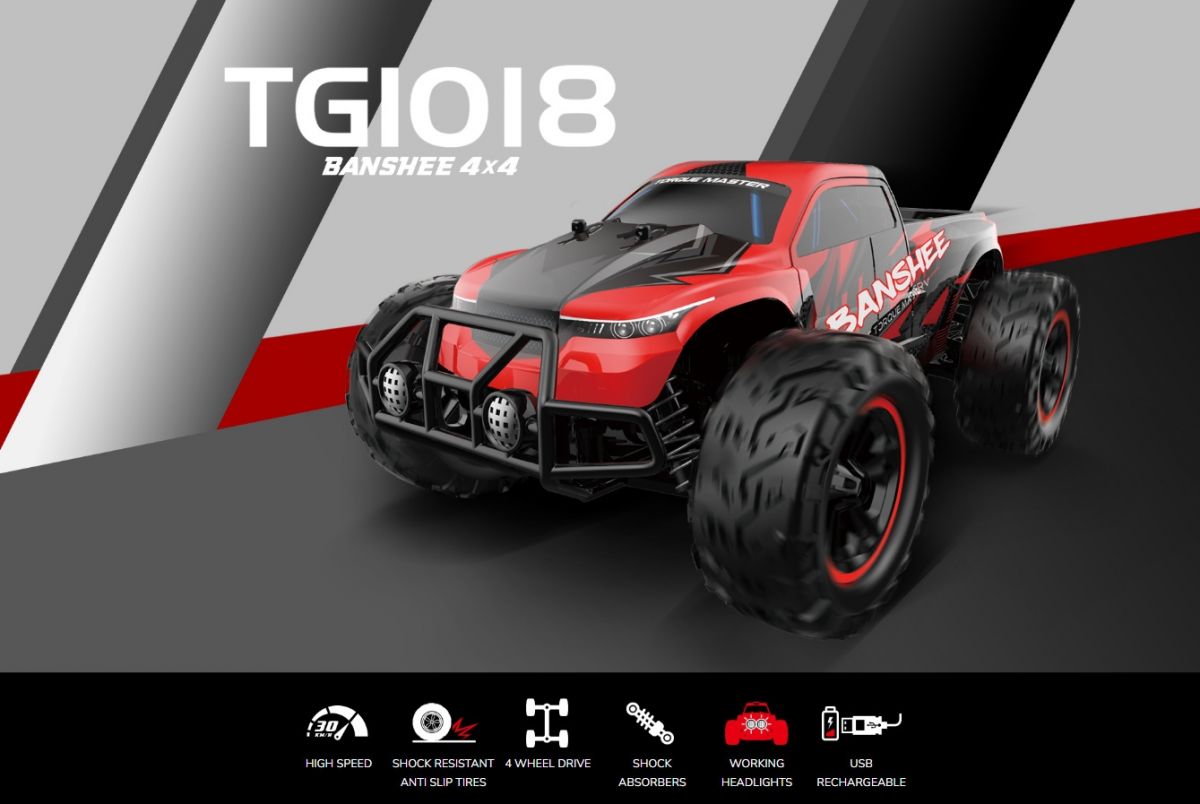 Машинка на р/к Banshee 4x4, 30км/ч, пропорциональное управление, светящиеся фары, 7. 4В/1300мАч  фото 5