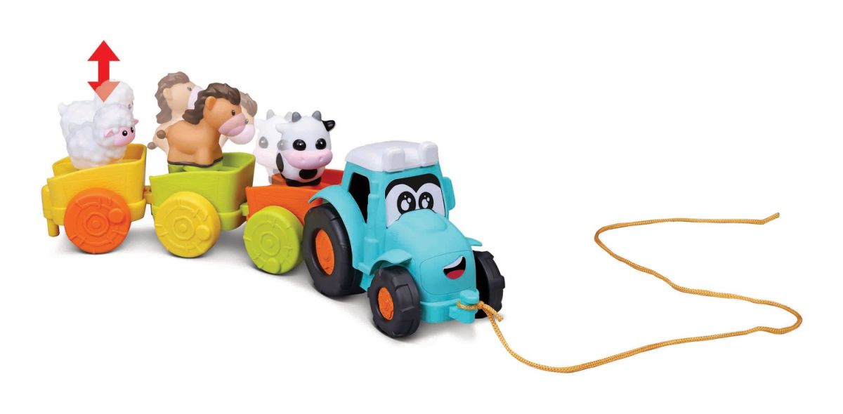 Набір ігровий Farm Tractor, в компл. 3 причепи та 3 фігурки тварин  фото 5