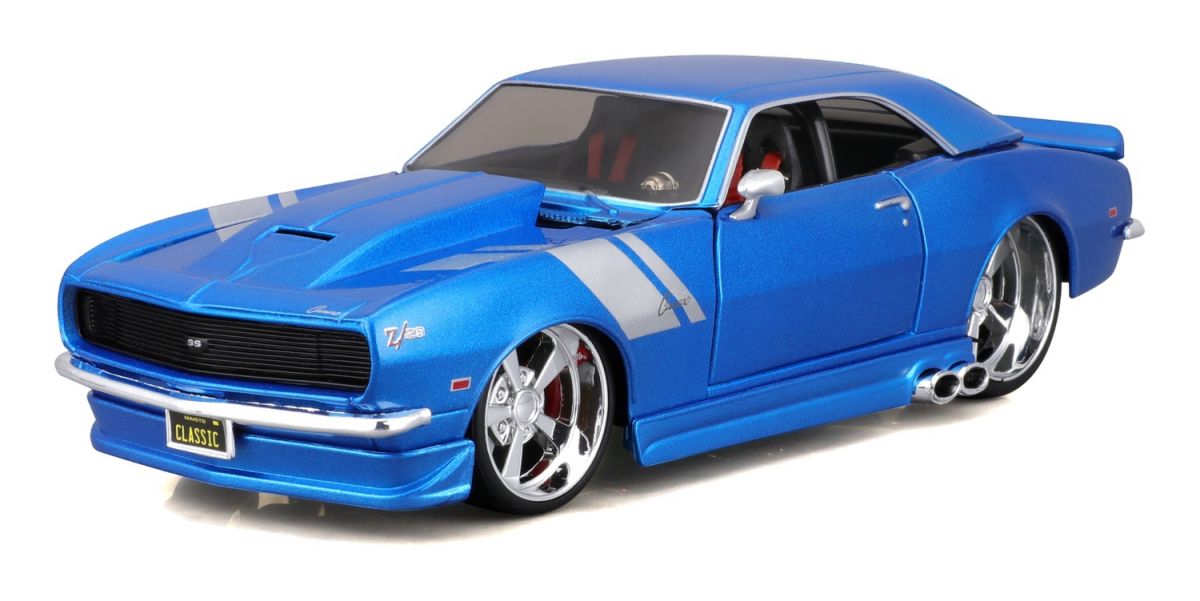 Машинка іграшкова 1968 Chevrolet Camaro Z/28, масштаб 1:24 синій  фото 5