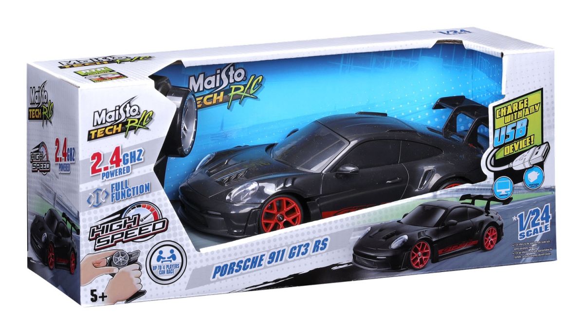 Машинка игрушечная на радиоуправлении  Porsche 911 GT3 RS, масштаб 1:24 черный  фото 5