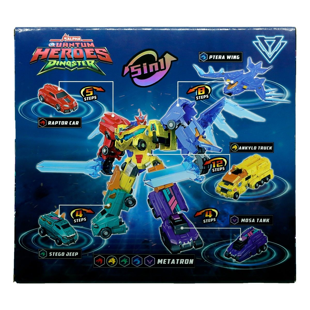 Игровой набор с машинками-трансформерами Dinoster - Метатрон 5 в 1  фото 5
