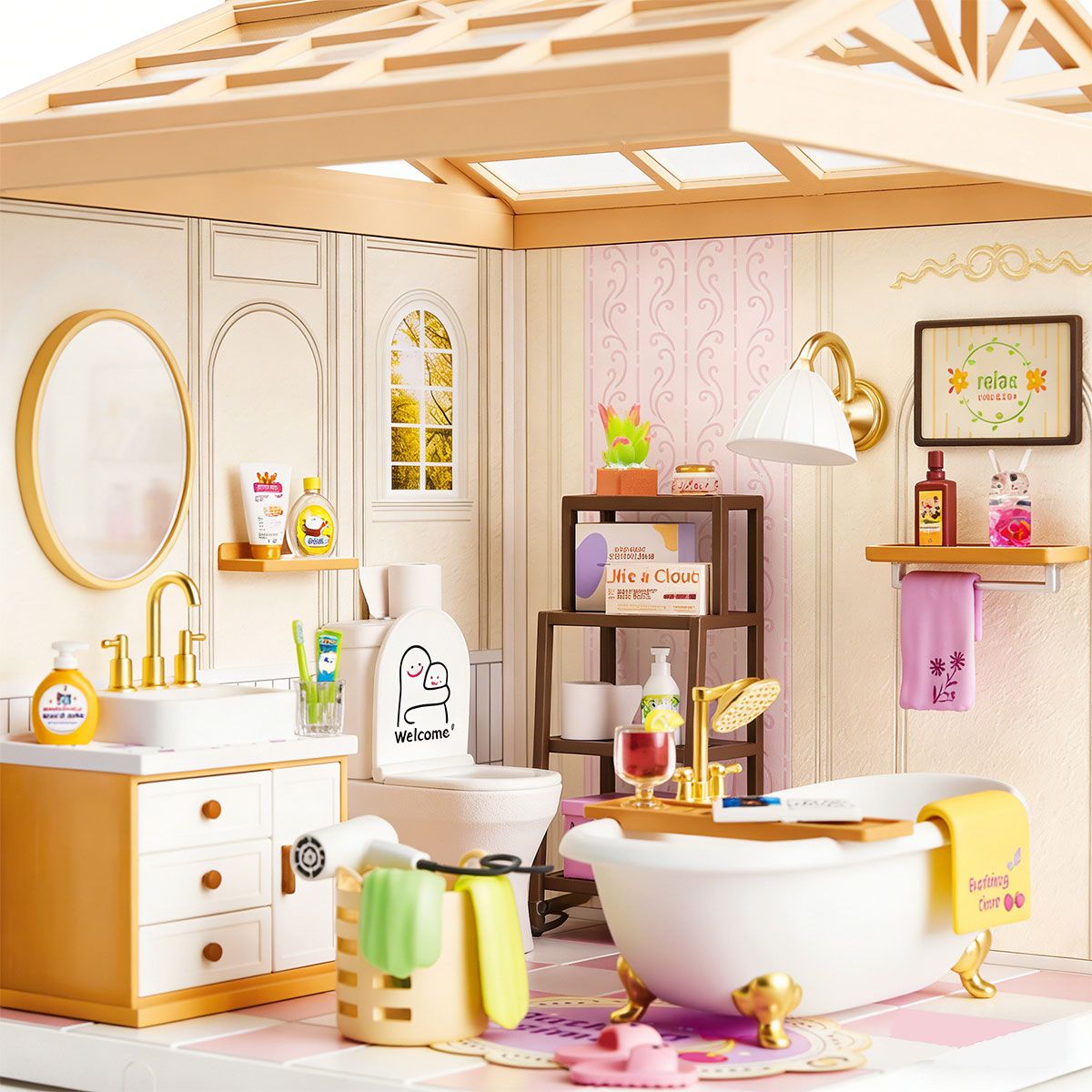 Конструктор-румбокс Mini House серии Интерьер – Ванная комната (свет)  фото 5