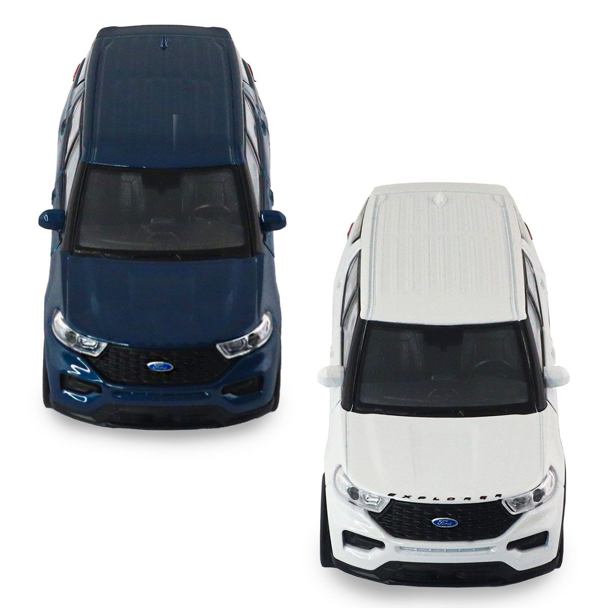 Автомодель - Ford Explorer 2023 (перламутрово-белый, голубой металлик)  фото 5