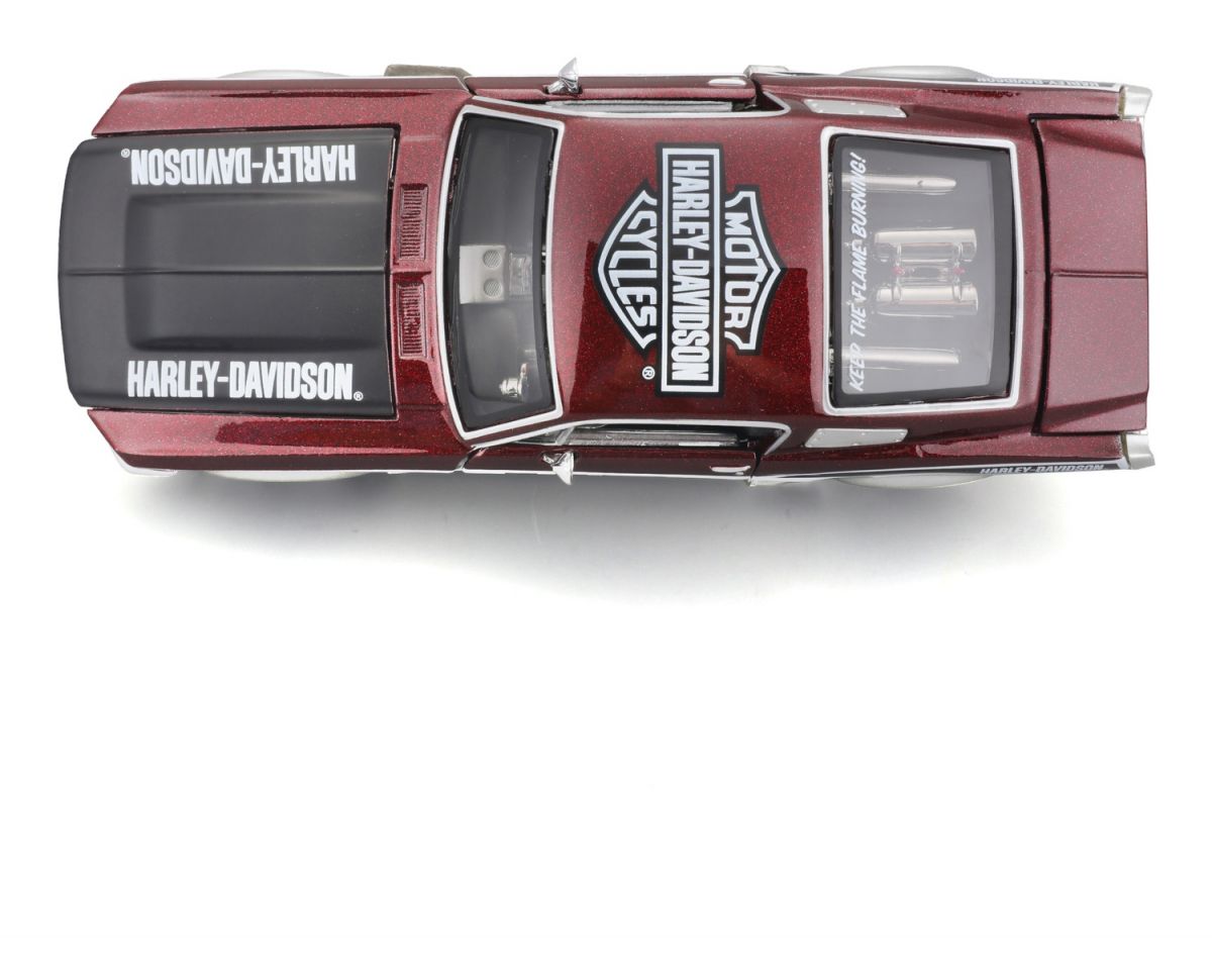 Машинка іграшкова Harley-Davidson 1967 Ford Mustang GT, масштаб 1:24, мет. червоний/срібний  фото 5