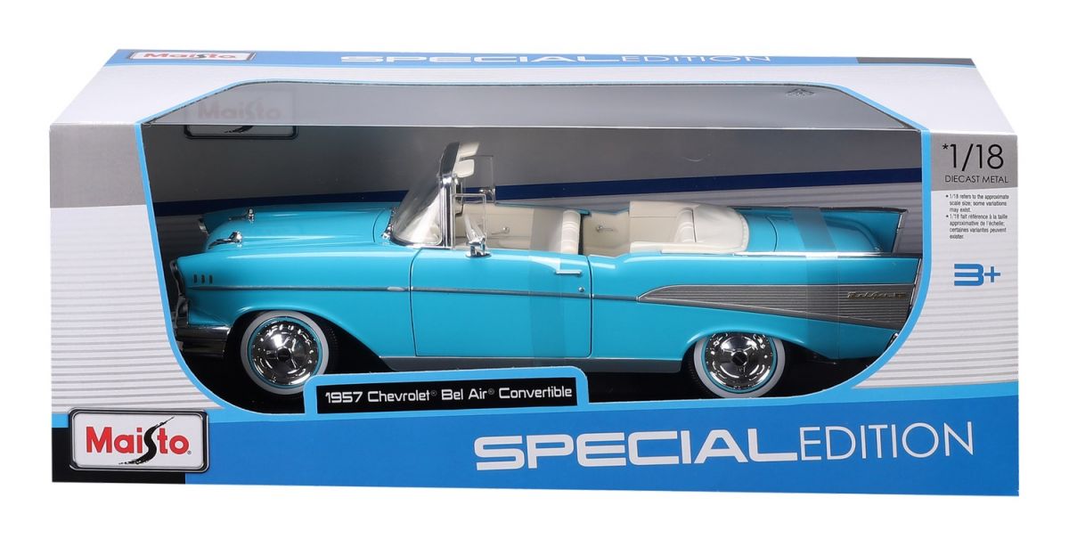 Машинка іграшкова 1957 Chevrolet Bel Air Convertible, масштаб 1:18  фото 5