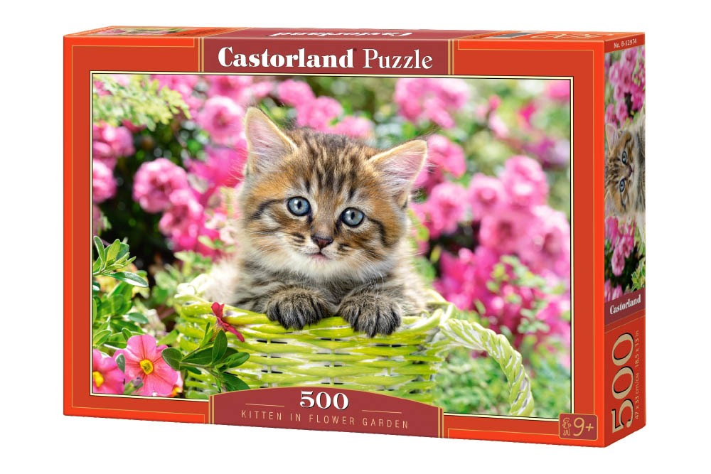 Пазлы "Котёнок в саду", 500 элементов