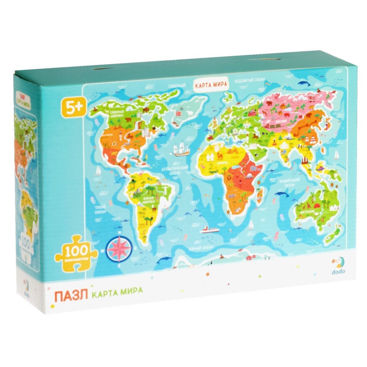 Пазли "Карта світу", 100 елементів (укр)