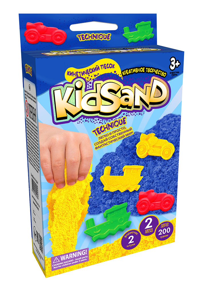 Кінетичний пісок "KidSand: Транспорт" з формочками, 200 г (рус) Кінетичний пісок "KidSand: Транспорт" з формочками, 200 г (рус)