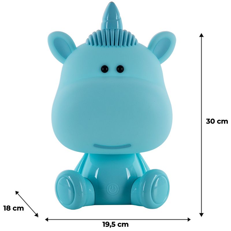 Світильник-нічник LED з акумулятором Unicorn, блакитний Світильник-нічник LED з акумулятором Unicorn, блакитний