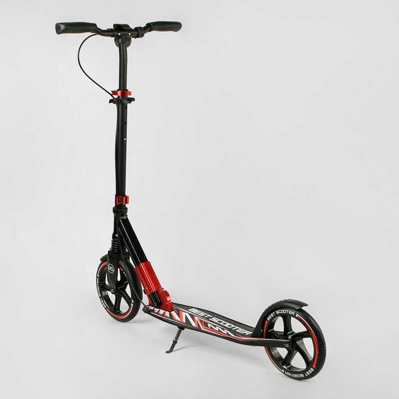 Самокат алюмінієвий "Best Scooter" (колеса PU, ФАРА, затискач керма, d передніх коліс - 230мм, d задніх коліс 200мм, 1 амортизатор передній) фото 6 Самокат алюмінієвий "Best Scooter" (колеса PU, ФАРА, затискач керма, d передніх коліс - 230мм, d задніх коліс 200мм, 1 амортизатор передній) фото 6