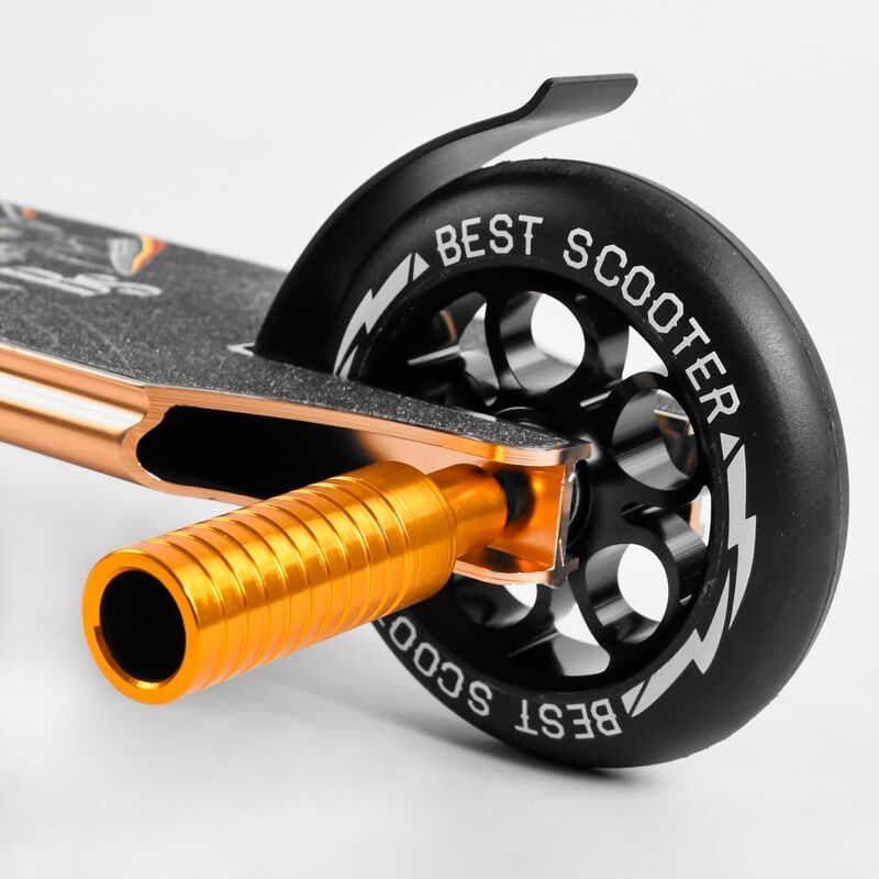 Самокат трюковий "Best Scooter" (HIC-система, ПЕГИ, алюмінієвий диск та дека, АНОДОВАНЕ ФАРБУВАННЯ, колеса PU, d = 110мм, ширина керма - 60 см) фото 6 Самокат трюковий "Best Scooter" (HIC-система, ПЕГИ, алюмінієвий диск та дека, АНОДОВАНЕ ФАРБУВАННЯ, колеса PU, d = 110мм, ширина керма - 60 см) фото 6