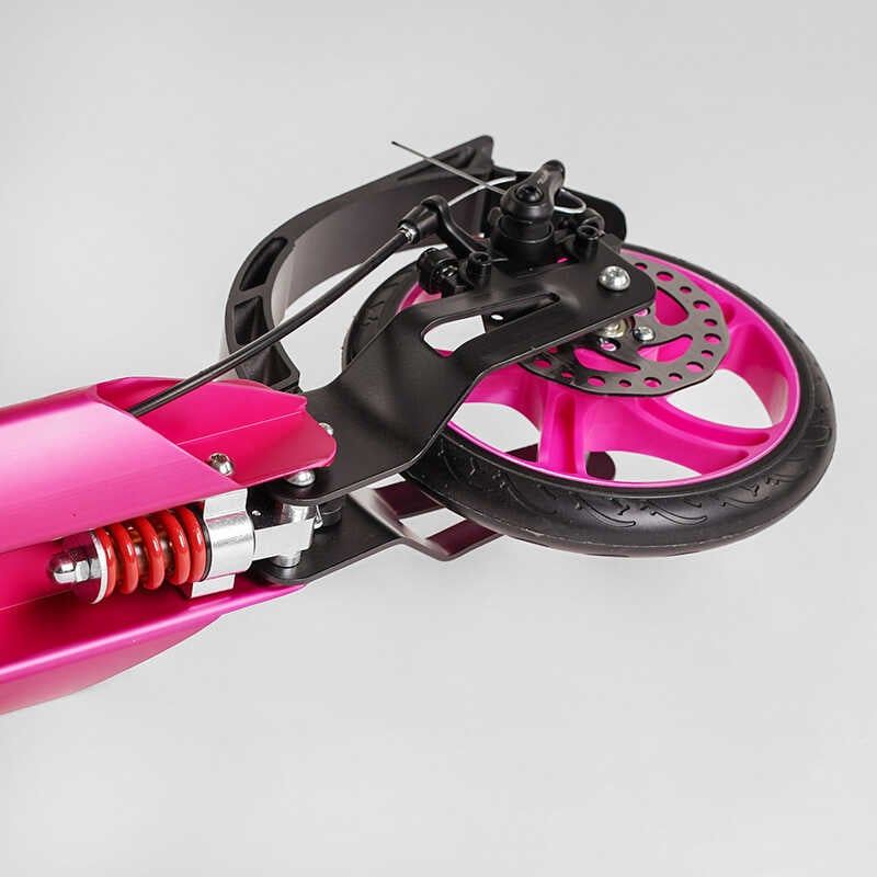 Самокат алюмінієвий "Best Scooter Factor" (ручне дискове гальмо, діаметр PU коліс - 200мм, 2 амортизатори, підстаканник) фото 6 Самокат алюмінієвий "Best Scooter Factor" (ручне дискове гальмо, діаметр PU коліс - 200мм, 2 амортизатори, підстаканник) фото 6
