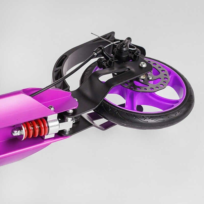 Самокат алюмінієвий "Best Scooter Factor" (ручне дискове гальмо, діаметр PU коліс - 200мм, 2 амортизатори, підсклянник) фото 6 Самокат алюмінієвий "Best Scooter Factor" (ручне дискове гальмо, діаметр PU коліс - 200мм, 2 амортизатори, підсклянник) фото 6