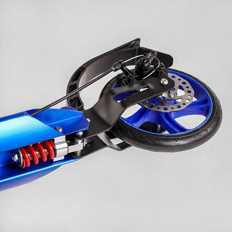 Самокат алюмінієвий "Best Scooter Factor" (ручне дискове гальмо, діаметр PU коліс - 200мм, 2 амортизатори, підсклянник) фото 6 Самокат алюмінієвий "Best Scooter Factor" (ручне дискове гальмо, діаметр PU коліс - 200мм, 2 амортизатори, підсклянник) фото 6
