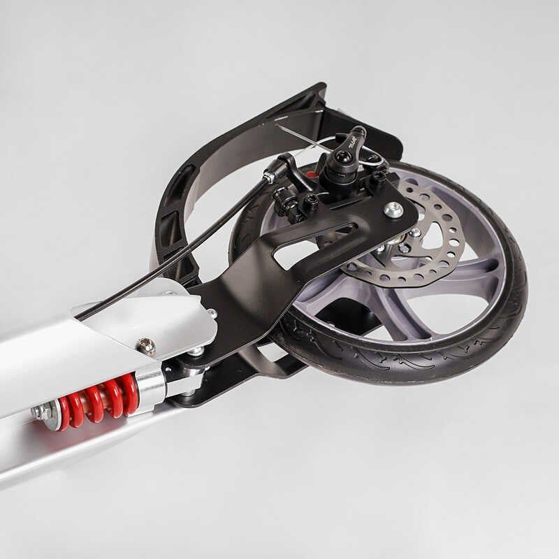 Самокат алюмінієвий "Best Scooter Factor" (ручне дискове гальмо, діаметр PU коліс - 200мм, 2 амортизатори, підсклянник) фото 6 Самокат алюмінієвий "Best Scooter Factor" (ручне дискове гальмо, діаметр PU коліс - 200мм, 2 амортизатори, підсклянник) фото 6