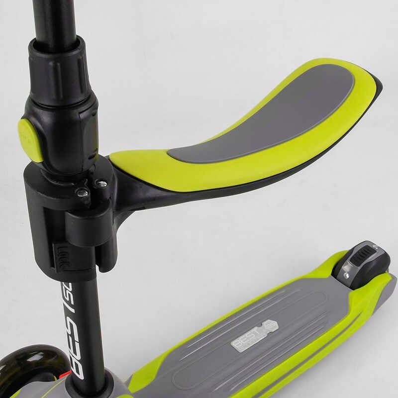 Самокат триколісний "Best Scooter (з сидінням, алюмінієве кермо, 3 колеса PU зі світлом, d = 12 см)  фото 6