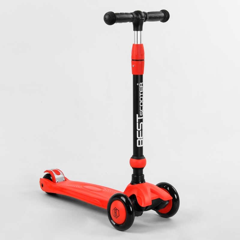 Самокат-велобіг 3в1 триколісний BS-71899 (4) Best Scooter, 3 колеса PU зі світлом, сидіння, амортизатори, батьківська ручка  фото 6