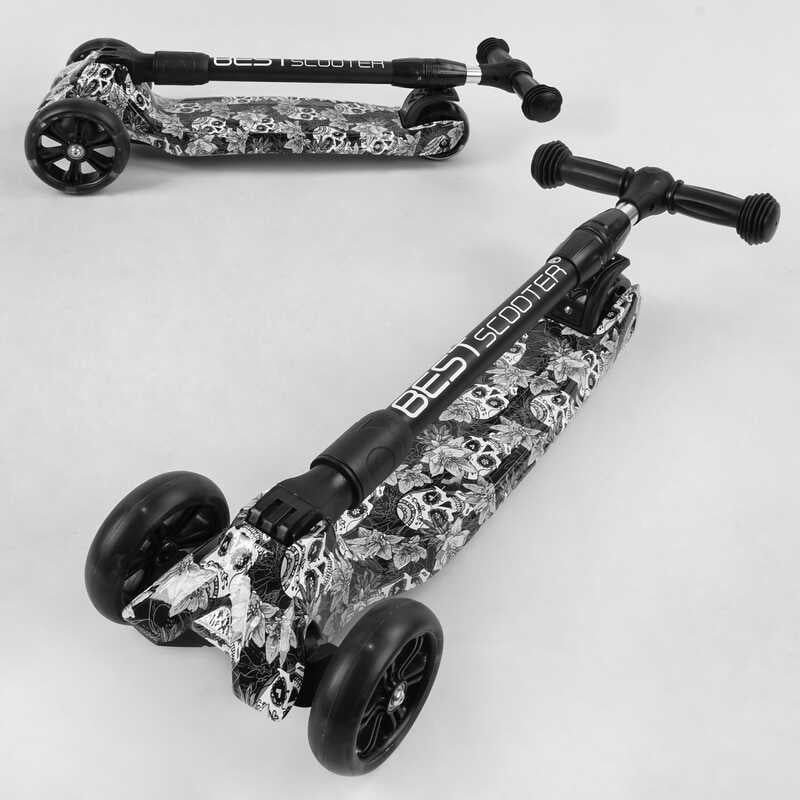 Самокат трехколесный "Best Scooter" (сложный алюминиевый руль, 3 колеса PU со светом, передний 130х35 мм, задний 80х45 мм, в коробке) фото 6 Самокат трехколесный "Best Scooter" (сложный алюминиевый руль, 3 колеса PU со светом, передний 130х35 мм, задний 80х45 мм, в коробке) фото 6