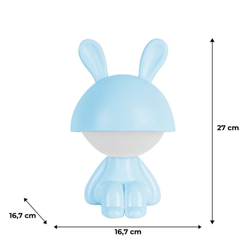 Світильник-нічник LED з акумулятором Cute Bunny, блакитний фото 6 Світильник-нічник LED з акумулятором Cute Bunny, блакитний фото 6