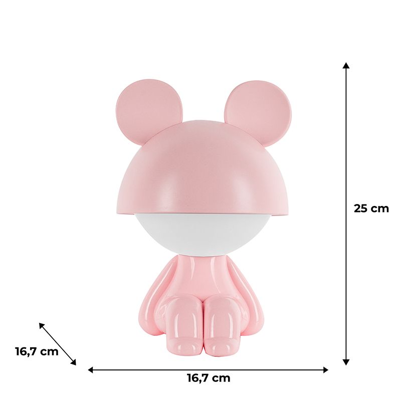 Світильник-нічник LED з акумулятором Cute Mouse, рожевий фото 6 Світильник-нічник LED з акумулятором Cute Mouse, рожевий фото 6