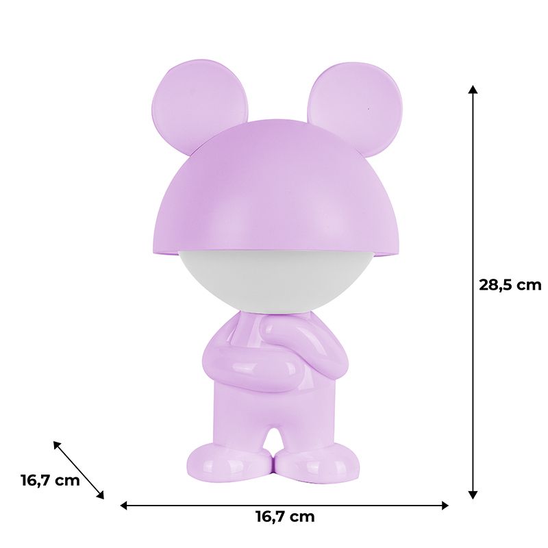 Світильник-нічник LED з акумулятором Dreamy Mouse, фіолетовий  фото 6 Світильник-нічник LED з акумулятором Dreamy Mouse, фіолетовий  фото 6