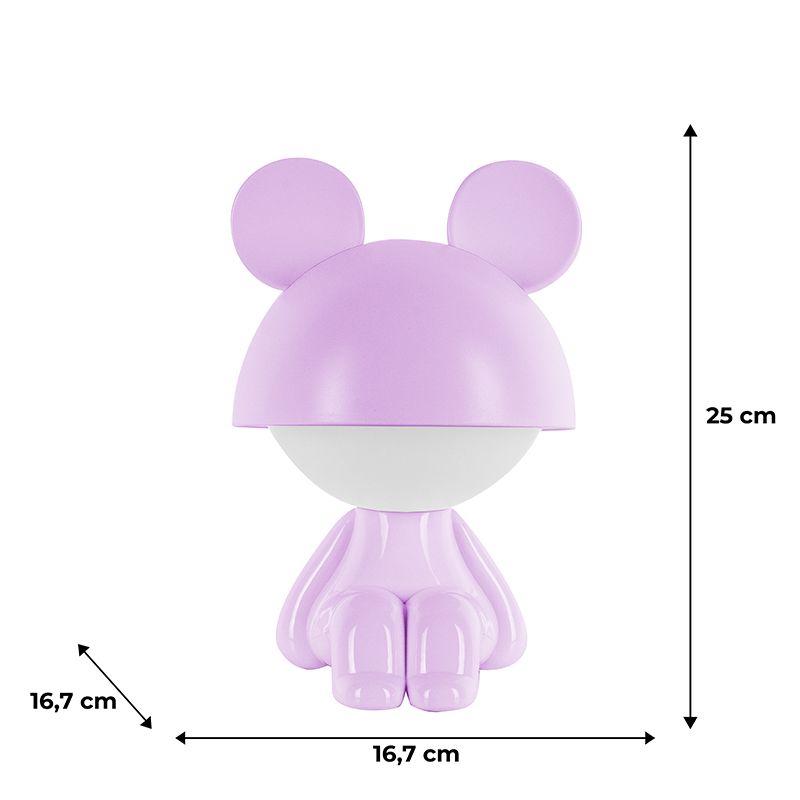 Світильник-нічник LED з акумулятором Cute Mouse, фіолетовий  фото 6 Світильник-нічник LED з акумулятором Cute Mouse, фіолетовий  фото 6
