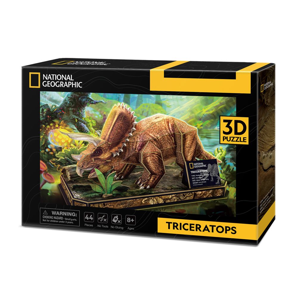 CubicFun Тривимірна головоломка-конструктор National Geographic Dino Трицератопс  фото 6 CubicFun Тривимірна головоломка-конструктор National Geographic Dino Трицератопс  фото 6