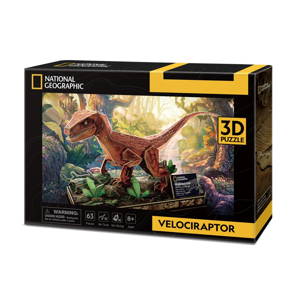 CubicFun Трехмерная головоломка-конструктор National Geographic Dino Велоцираптор  фото 6 CubicFun Трехмерная головоломка-конструктор National Geographic Dino Велоцираптор  фото 6