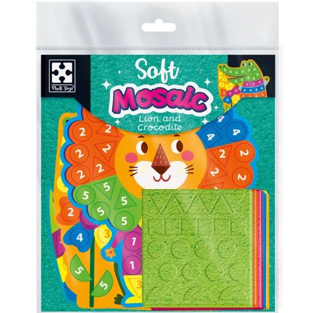 Набір для творчості зі плюшевою мозаїкою «Лев та Крокодил» укр  фото 6