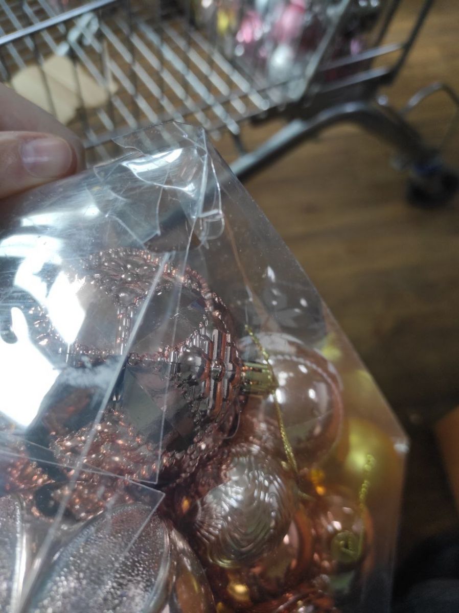 Уцінка.  Новорічні прикраси C 67573 (32) 34 штуки, кульки, у слюді   - Пошкоджена упаковка  фото 6