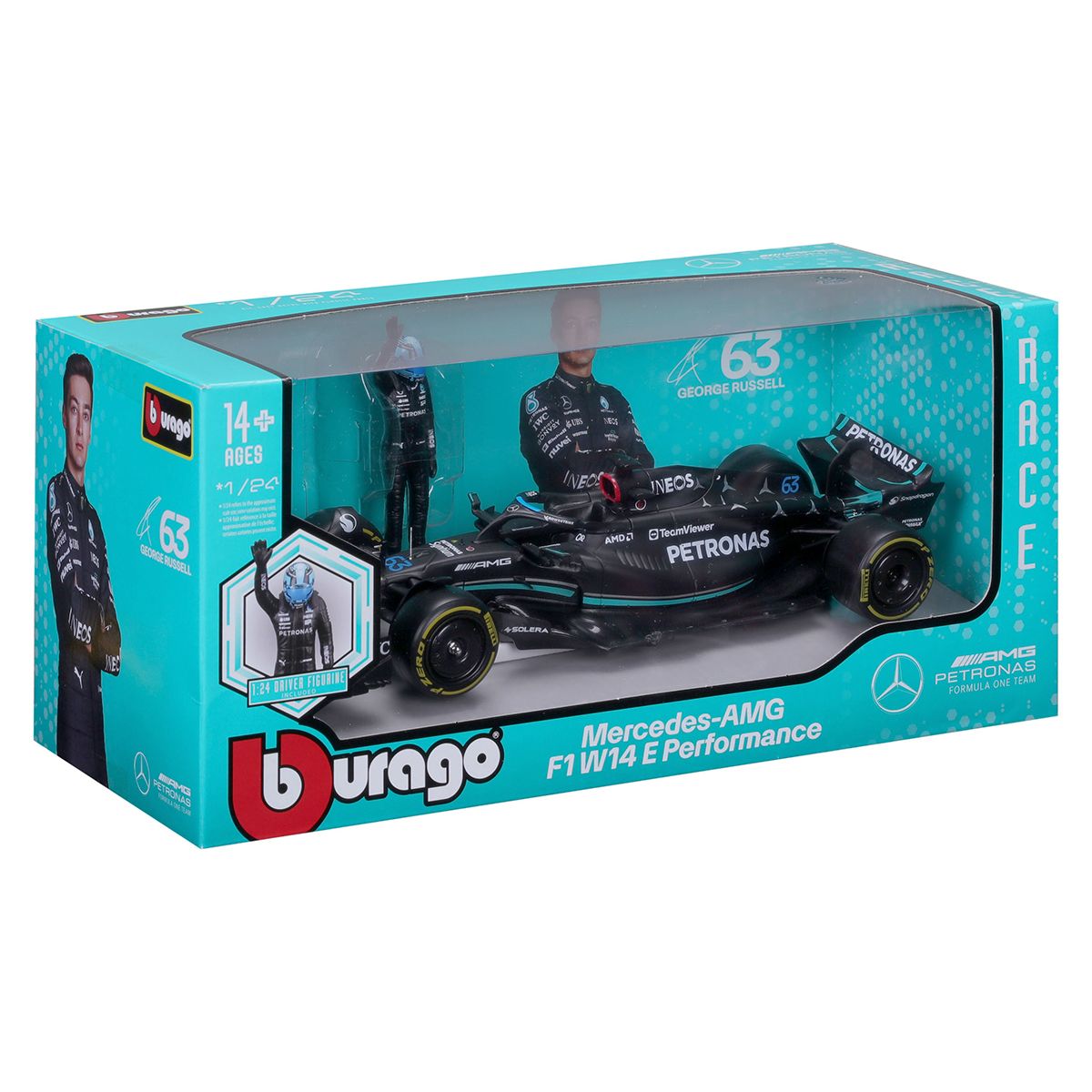 Автомодель з фігуркою - Mercedes-AMG F1 W14 E Performance (1:24)  фото 6