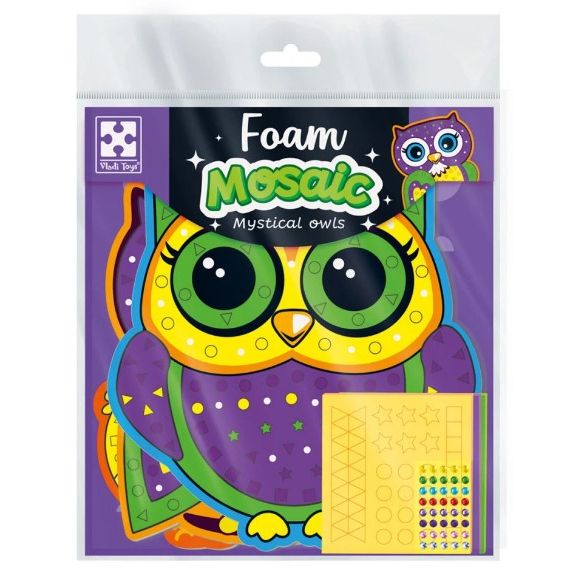 Набір для творчості зі мʼякою мозаїкою та стразами "Містичні сови"  фото 6