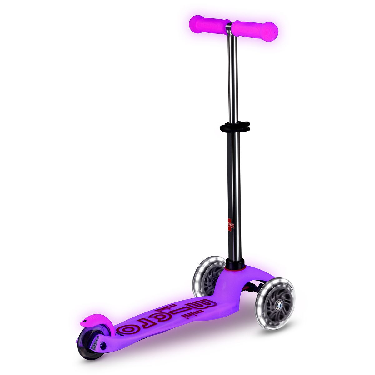 Самокат Micro серии Mini Deluxe Glow LED - Морозный розовый  фото 6