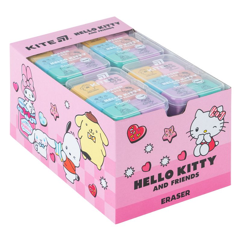 Набір гумок у пластик.  боксі Hello Kitty and Friends 6 шт. ,  фото 6