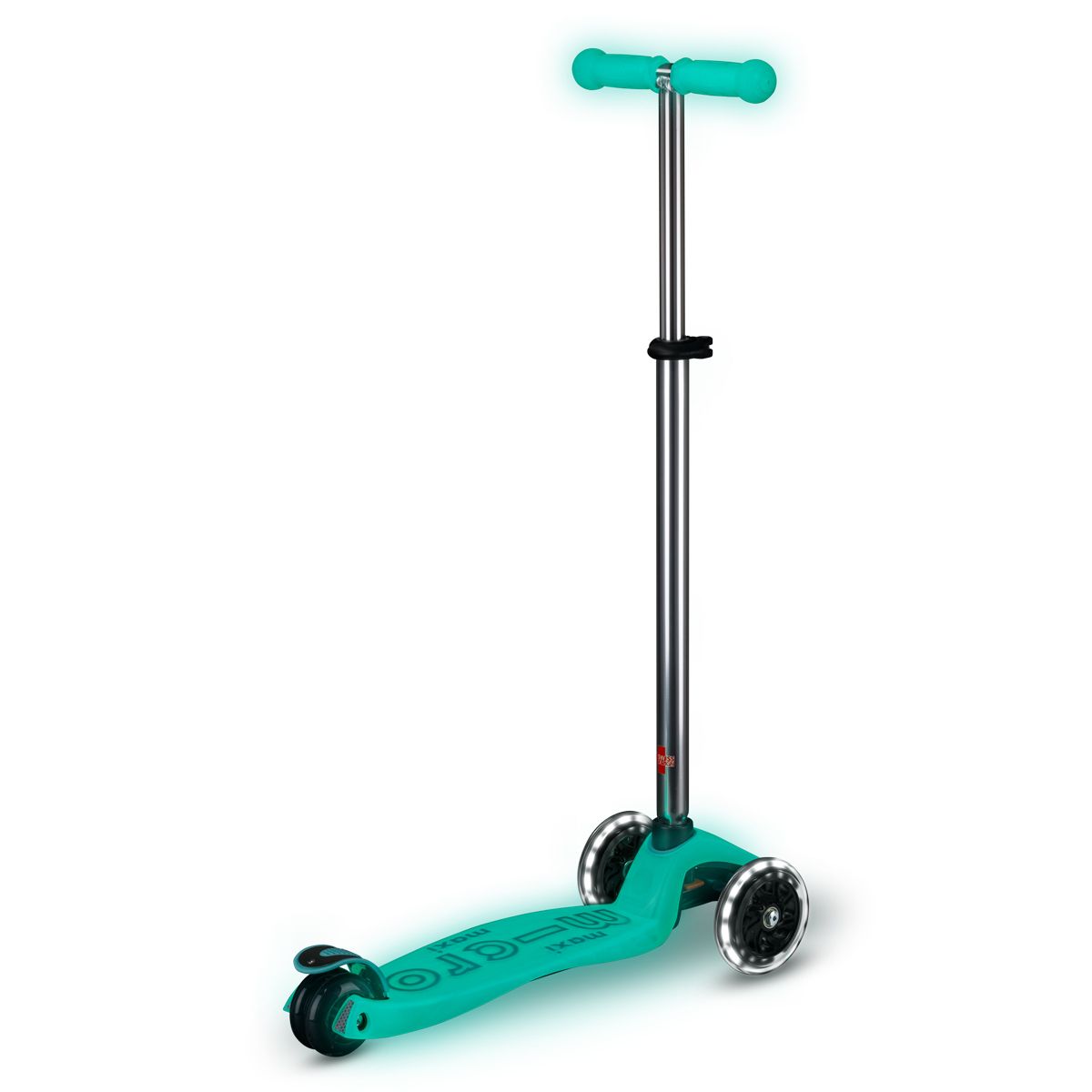 Самокат Micro серии Maxi Deluxe Glow LED - Желейный зеленый  фото 6