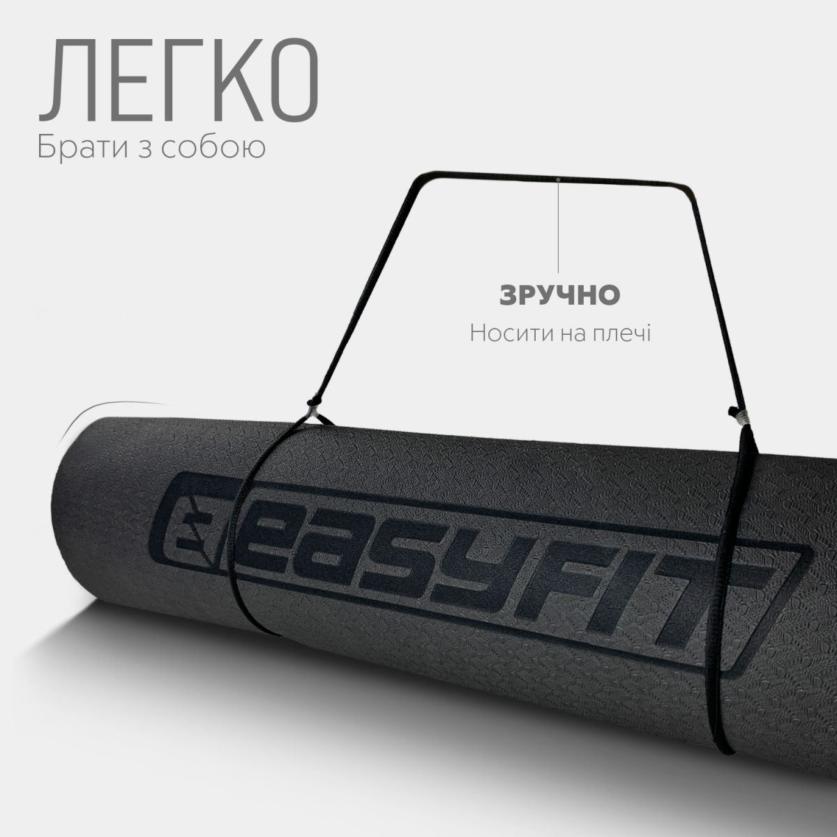 Коврик для йоги и фитнеса EasyFit TPE+TC 6 мм двухслойный черный-фиолетовый  фото 6