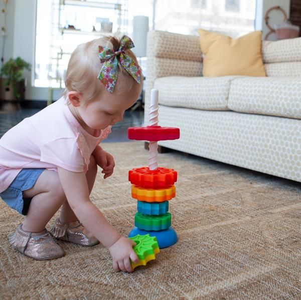 Гвинтова пірамідка Fat Brain Toys SpinAgain тактильна  фото 6