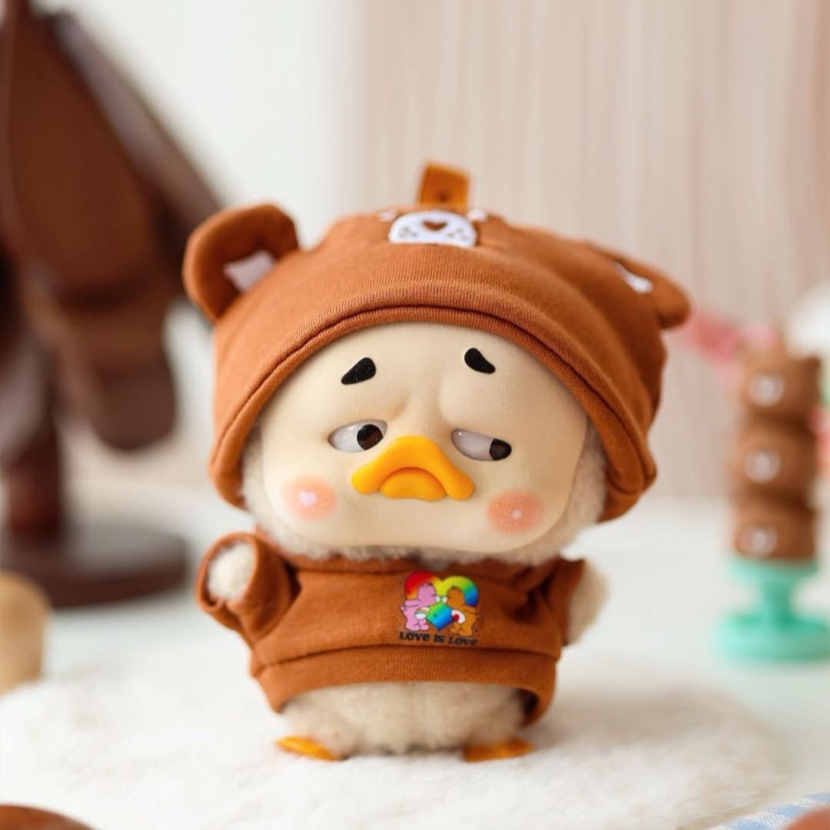 Коллекционная мягкая игрушка с кольцом POP TOP 1983toys серии Upset Duck x Care Bears - Будь радугой  фото 6
