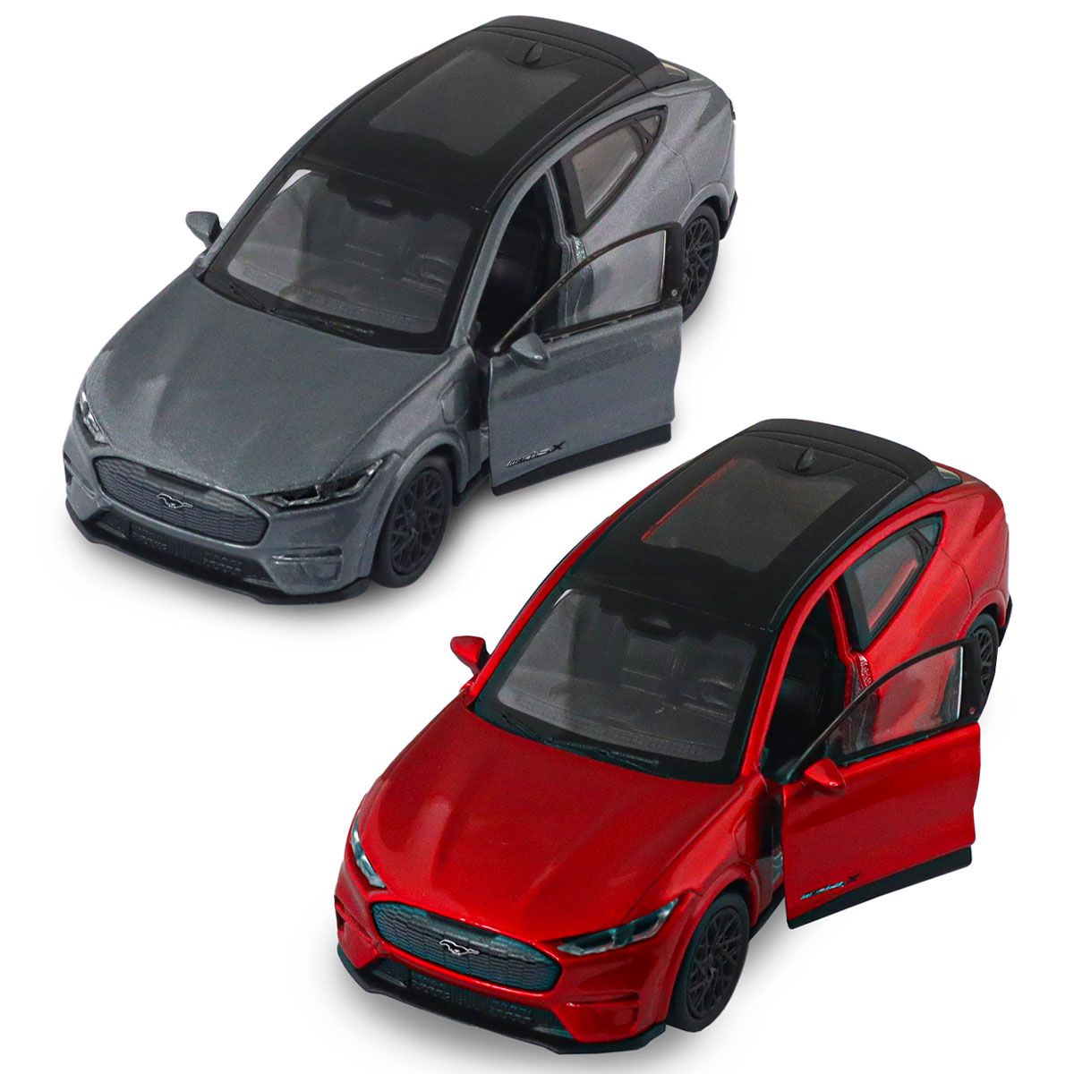 Автомодель - Ford Mustang Mach-E GT 2023 (красный, серебристо-серый)  фото 6