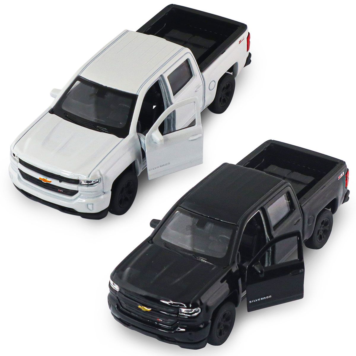 Автомодель - Chevrolet Silverado 2017 (перламутрово-белый, черный)  фото 6