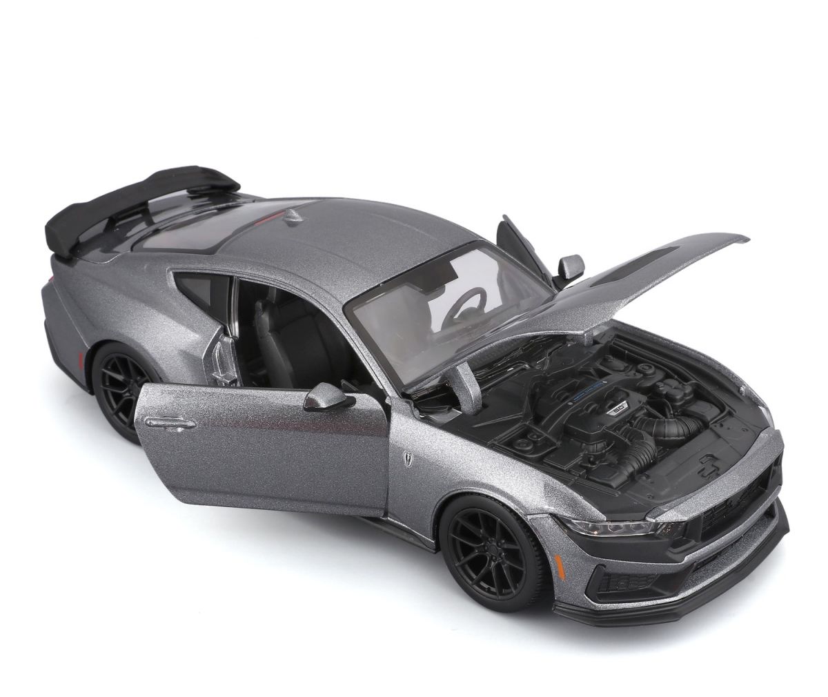 Машинка игрушечная 2024 Ford Mustang Darkhorse масштаб 1:24 серый металлик  фото 6