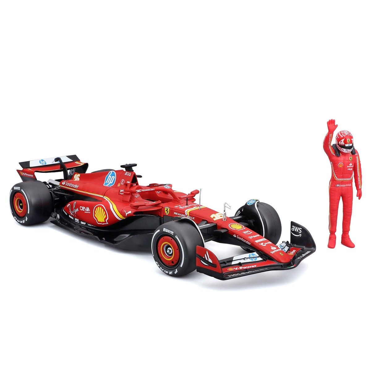 Автомодель з фігуркою – Ferrari SF-24 (2024) (1:24)  фото 6