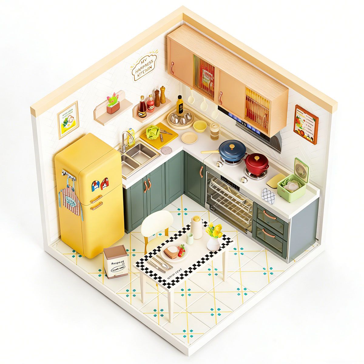 Конструктор-румбокс Mini House серии Интерьер – Кухня (свет)  фото 6