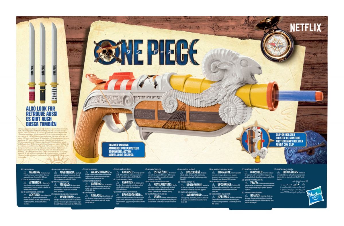 NERF Бластер іграшковий Nerf One Piece Going Merry із кобурою та 8 дротиками  фото 6