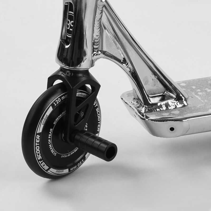 Самокат трюковий "Best Scooter SIMBIOTE" (HIC-система, ПЕГИ, алюмінієвий диск і дека, колеса 120 мм PU, ширина керма - 57 см) фото 7 Самокат трюковий "Best Scooter SIMBIOTE" (HIC-система, ПЕГИ, алюмінієвий диск і дека, колеса 120 мм PU, ширина керма - 57 см) фото 7