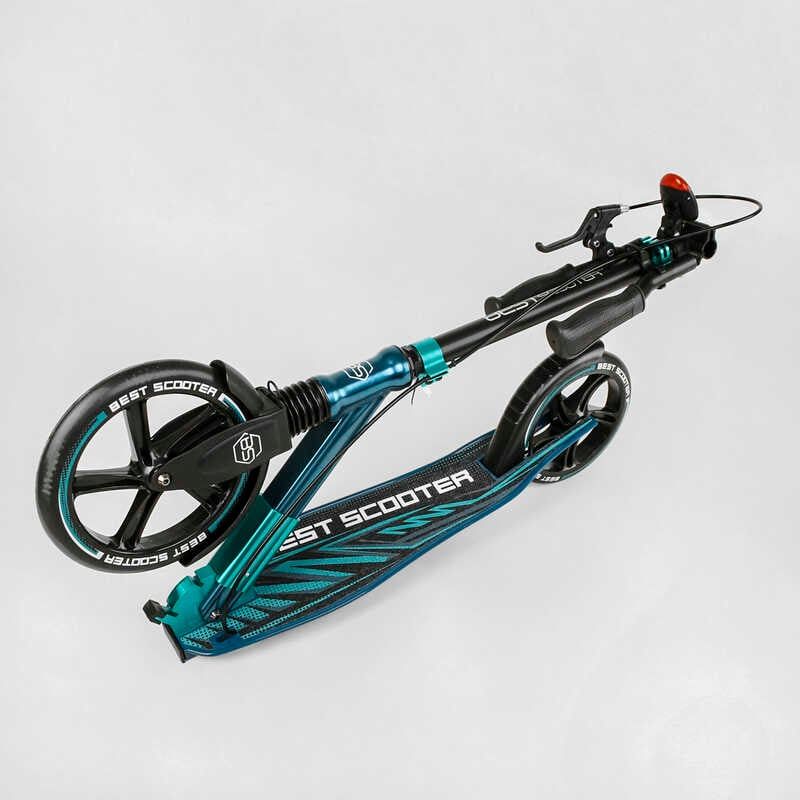 Самокат алюмінієвий "Best Scooter" (колеса PU, ФАРА, затискач керма, d передніх коліс - 230мм, d задніх коліс 200мм, 1 амортизатор передній) фото 7 Самокат алюмінієвий "Best Scooter" (колеса PU, ФАРА, затискач керма, d передніх коліс - 230мм, d задніх коліс 200мм, 1 амортизатор передній) фото 7